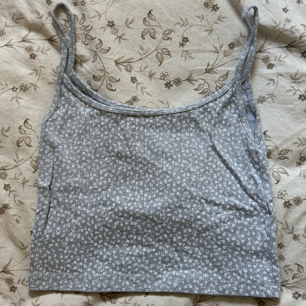 Brandy Melville Light Blue Floral Camisole